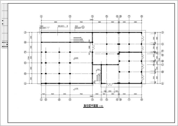 深圳市某外资工厂家属院6+架空阁楼层砖混结构住宅楼建筑设计CAD图纸_图1
