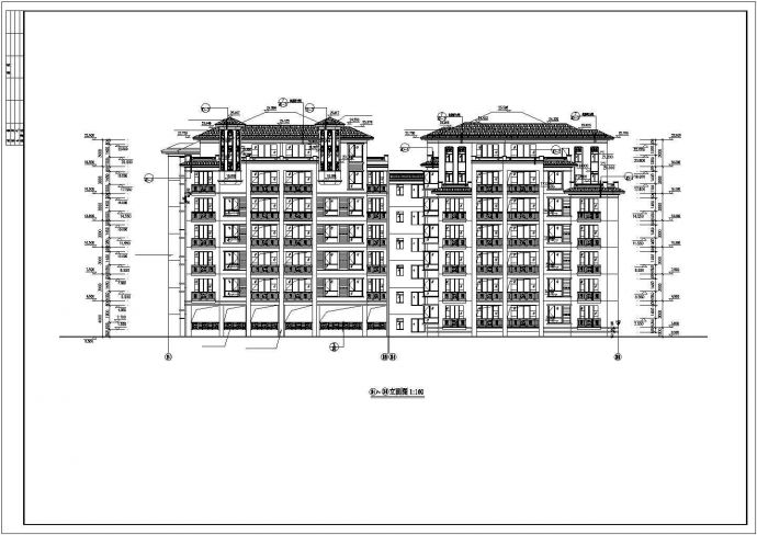 江阴市某小区3200平米7层砖混结构住宅楼建筑CAD设计图纸_图1