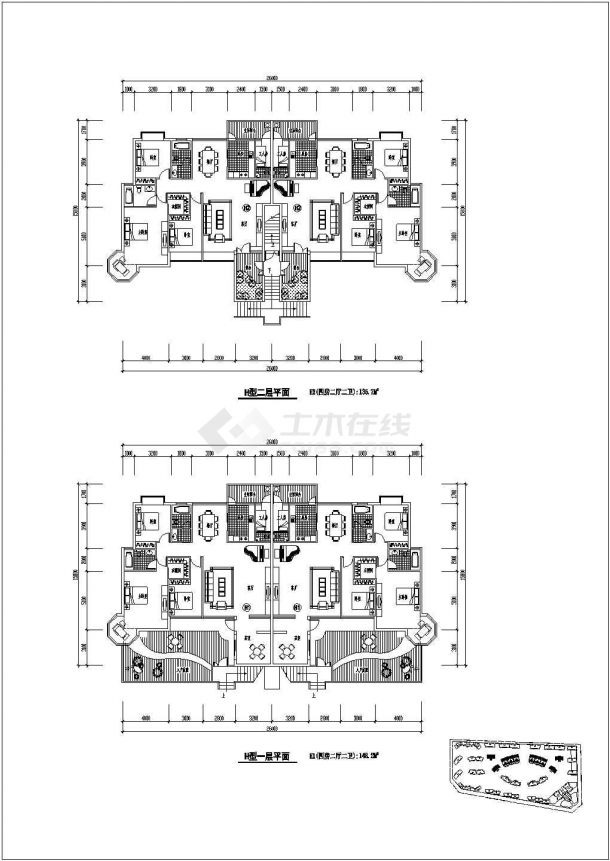 别墅设计_明珠花园西区B型别墅建筑设计CD图-图一
