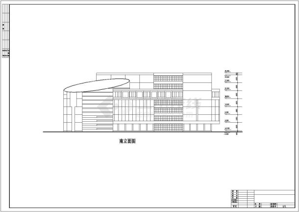 某老城区购物中心建筑设计方案CAD图纸-图二