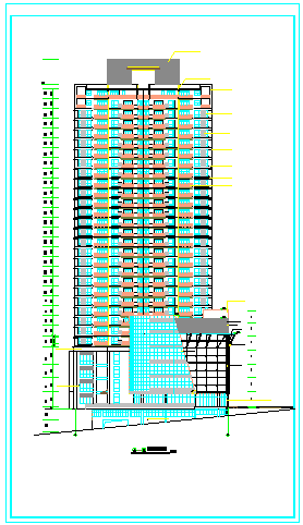 32层某高层住宅建筑楼施工设计cad图纸-图二