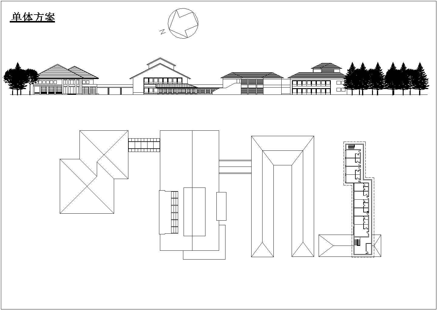 某老城区商务旅馆单体建筑设计方案CAD图纸