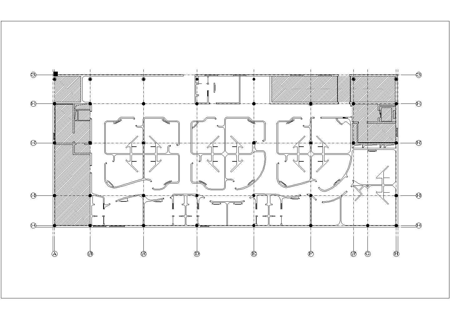 某巨鹿会所施工图下层墙体参照CAD节点剖面图