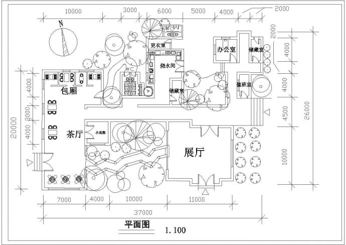 某日本茶室CAD节点完整设计施工图平面图_图1