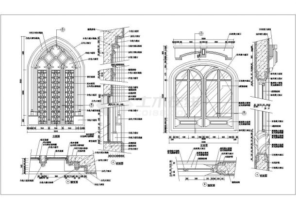 某西式窗CAD完整大样设计构造图-图一