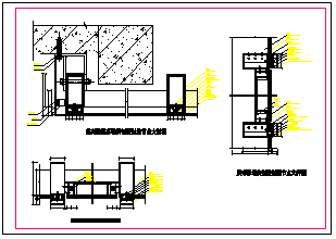 120明框幕墙装修节点施工cad图纸