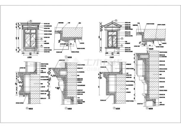 某西式窗CAD完整节点构造大样图-图一