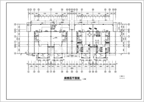 广州某小区2950平米7层砖混结构住宅楼建筑设计CAD图纸（含阁楼）-图二