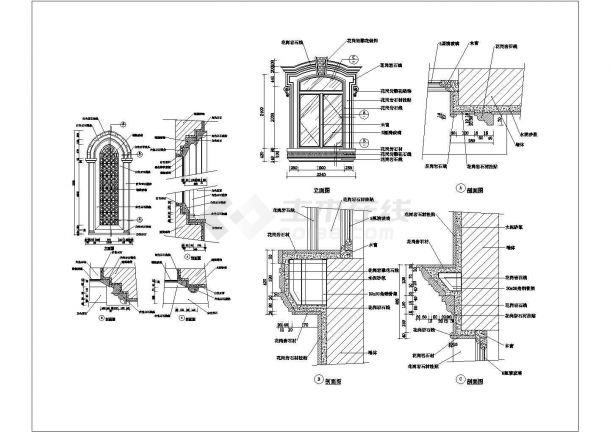 某西式窗CAD完整节点构造设计图-图一
