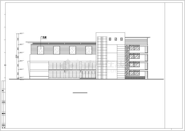 某老城区购物中心建筑完整设计施工方案CAD图纸-图一