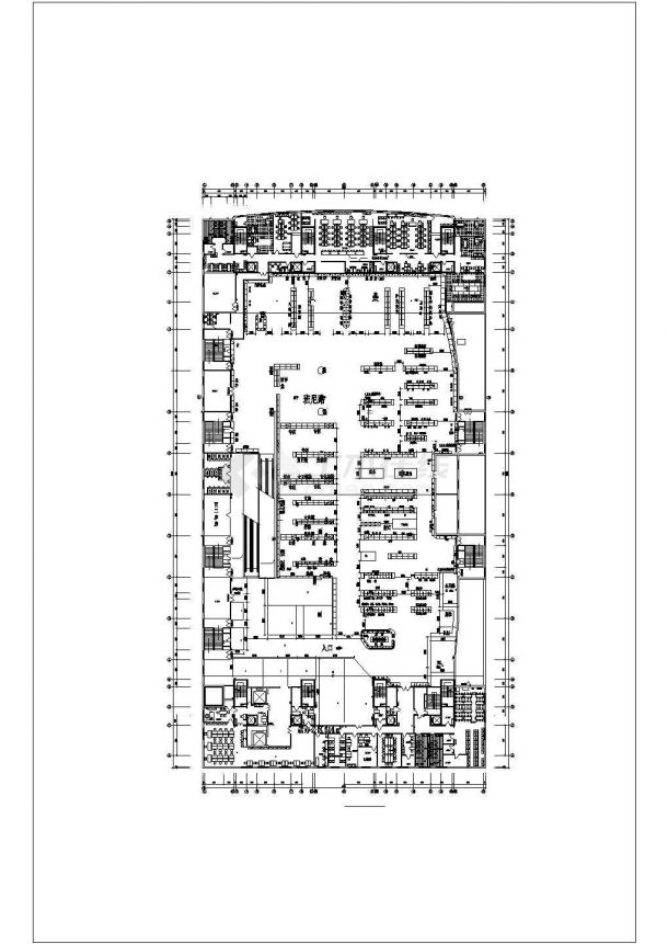 某老城区商场建筑全套设计施工方案CAD图纸-图二