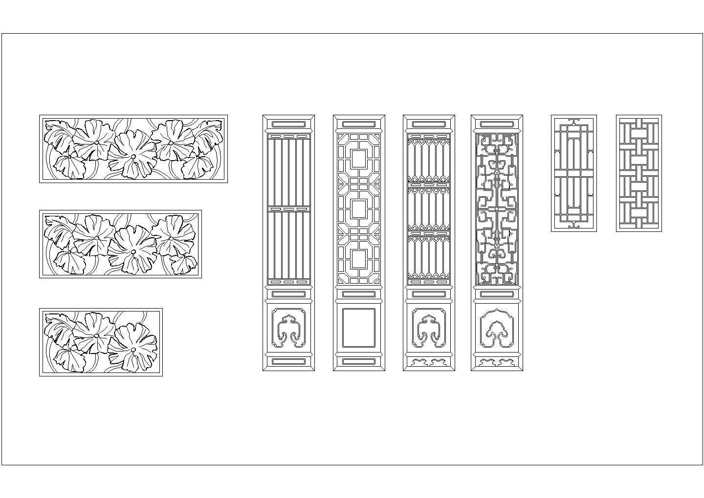 某门窗及花园围墙CAD平面设计构造节点图