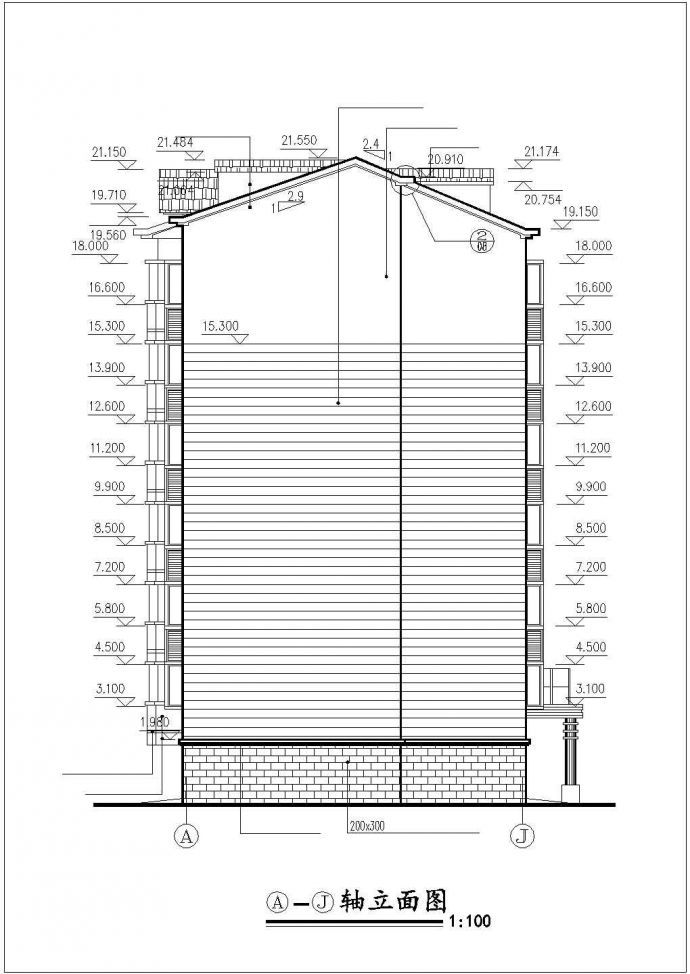 南通市某小区4580平米左右7层框混结构住宅楼全套建筑设计CAD图纸_图1