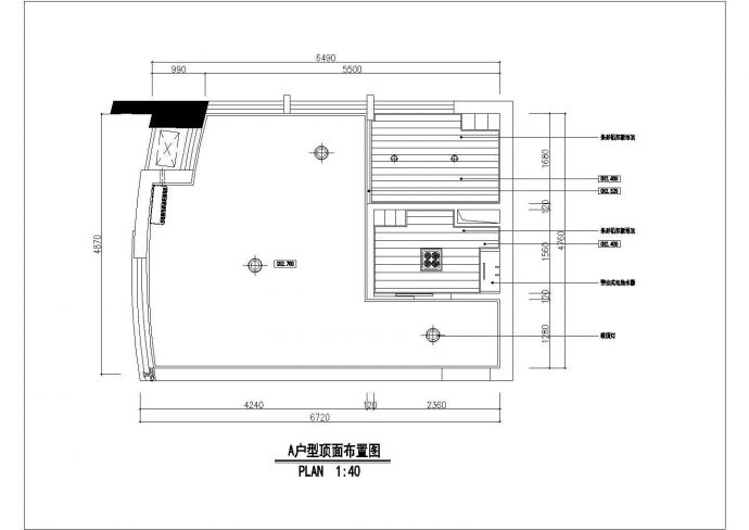 大连市某小区120平米户型全套装修施工设计CAD图纸_图1