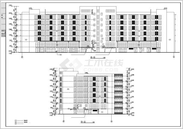 某老城区小型居民商业综合楼建筑设计施工方案CAD图纸-图一