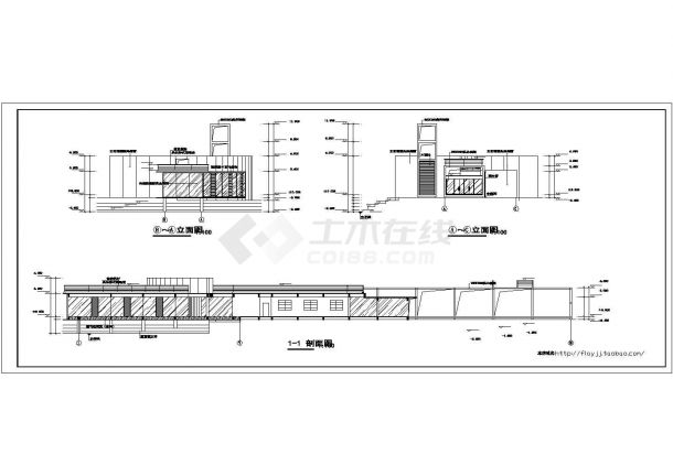 某长78.9米 宽12.2米 一层茶吧建筑CAD完整构造平面设计图-图二
