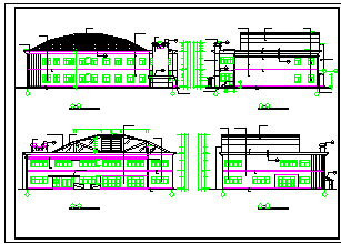 大学两层食堂cad建筑设计施工图纸-图一