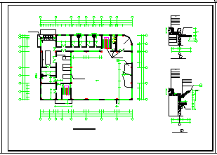 大学两层食堂cad建筑设计施工图纸-图二