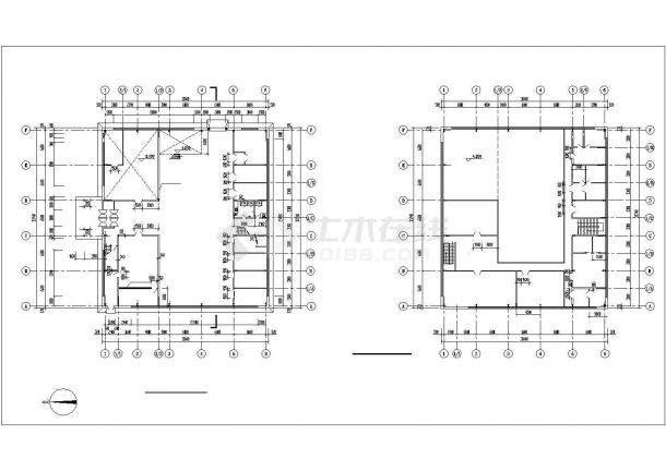 某老城区试验办公楼建筑全套设计方案CAD图纸-图二
