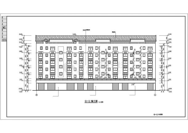 某小区3200平米六层砖混结构住宅楼建筑设计CAD图纸（底层车库）-图二