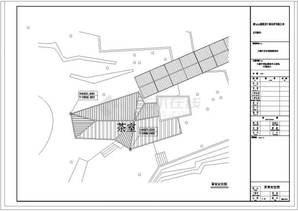 某长约23米 宽约10米 单层景区茶室建筑CAD施工设计图-图二