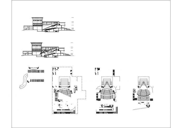 某剧场建筑设计方案CAD完整平剖面_图1