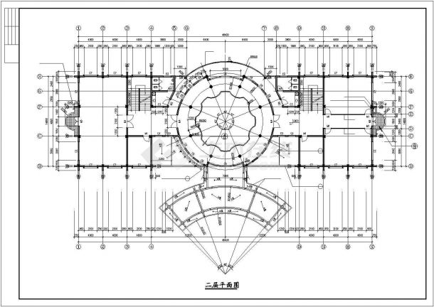 某小区2100平米4层框架结构活动会所平立剖面设计CAD图纸-图一