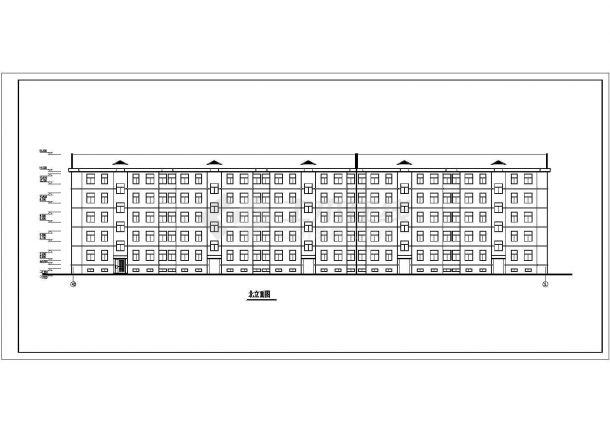 大同市某小区6层混合结构住宅楼平立剖面设计CAD图纸（带阁楼）-图二
