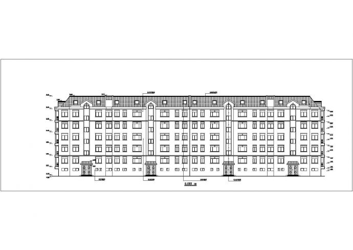 乌鲁木齐市某小区4700平米6层砖混结构住宅楼建筑设计CAD图纸_图1