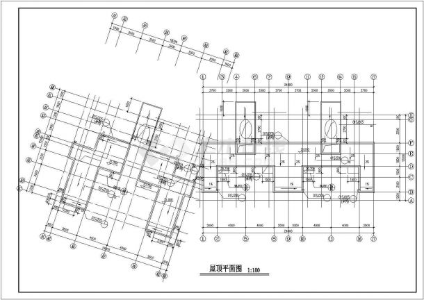 占地870平米6+1层框混结构住宅楼全套建筑设计CAD图纸-图一