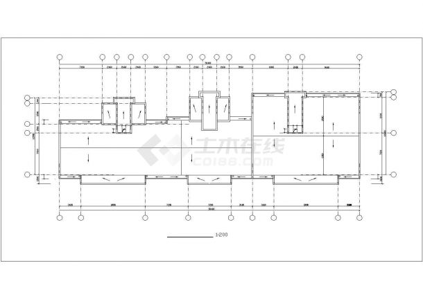 4650平米7层框混结构住宅楼平立剖面设计CAD图纸（底层车库）-图二