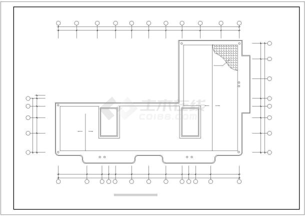 6100平米9层框架结构商住楼平立剖面设计CAD图纸（底层商铺）-图二