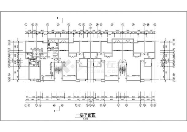 3280平米左右七层混合结构住宅楼平立剖面设计CAD图纸（阁楼）-图二