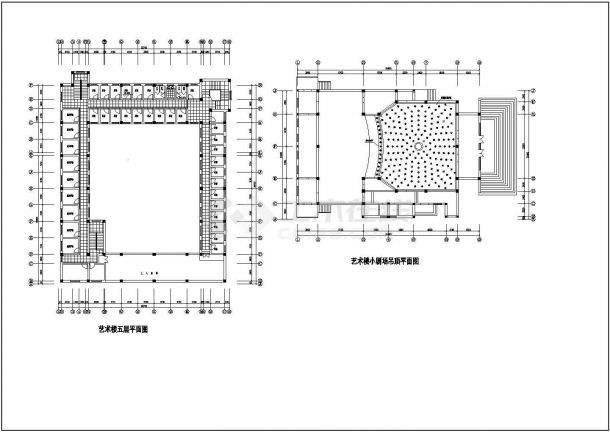 石首市某多层艺术楼建筑方案CAD布置图-图二