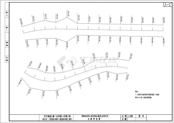 某净跨50m钢筋混凝土系杆拱万家公路用地图CAD设计图纸-图一
