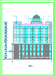 某三角顶部酒店建筑全套外立面及剖面设计方案CAD图-图一