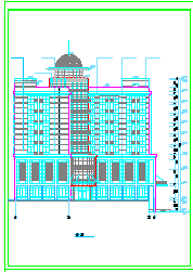 某三角顶部酒店建筑全套外立面及剖面设计方案CAD图-图二