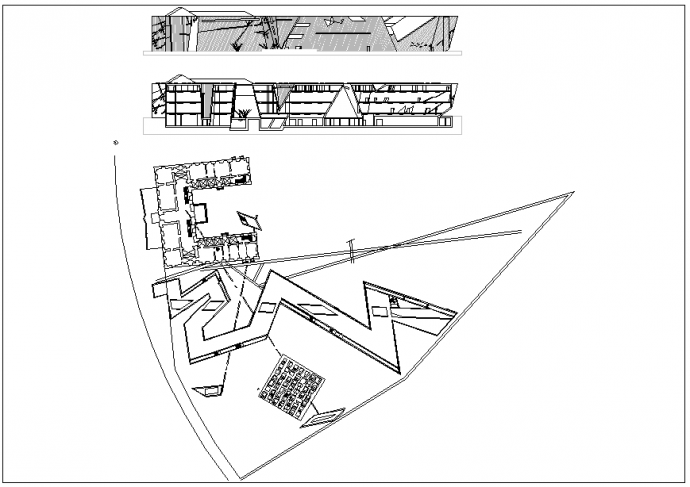 某犹太人博物馆CAD节点剖面设计构造图_图1