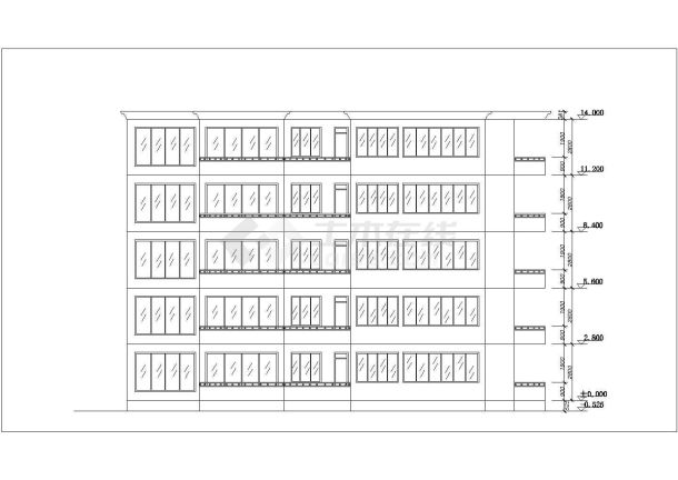 广州市某现代化小区5层砖混结构住宅楼平立剖面设计CAD图纸-图一