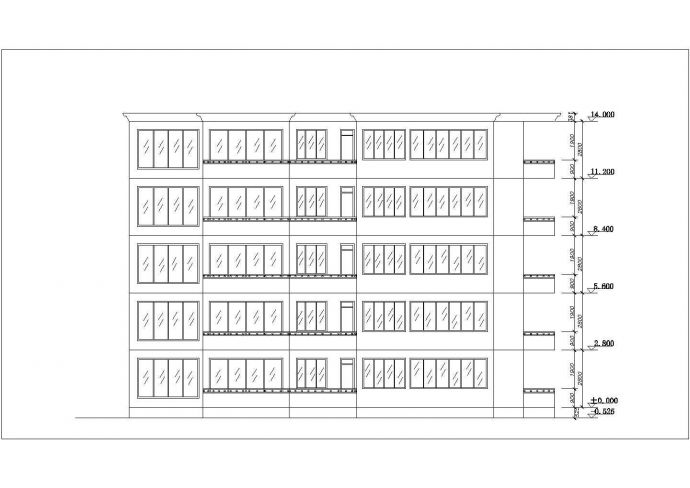 广州市某现代化小区5层砖混结构住宅楼平立剖面设计CAD图纸_图1