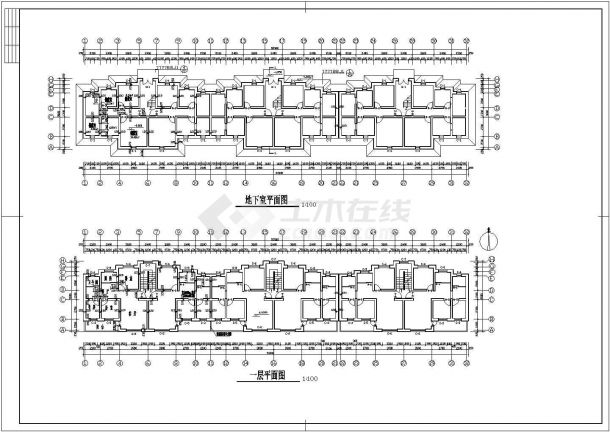 福州某小区1700平米4层砖混结构住宅楼建筑设计CAD图纸-图二