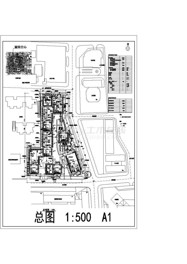 某风景度假区商业大厦建筑设计方案CAD图纸-图一
