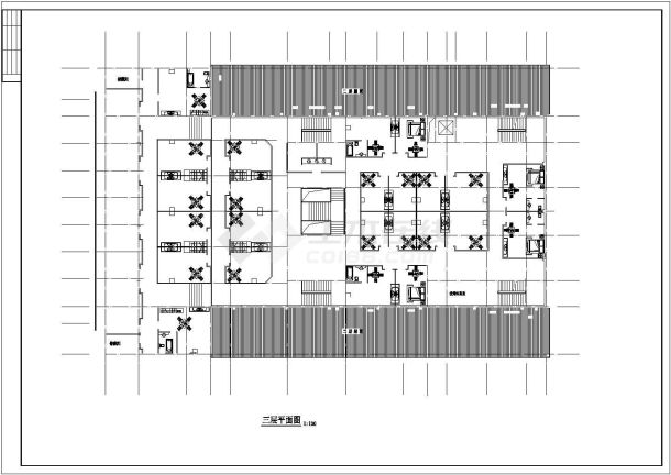 某风景度假区洗浴中心建筑平面设计方案CAD图纸-图二