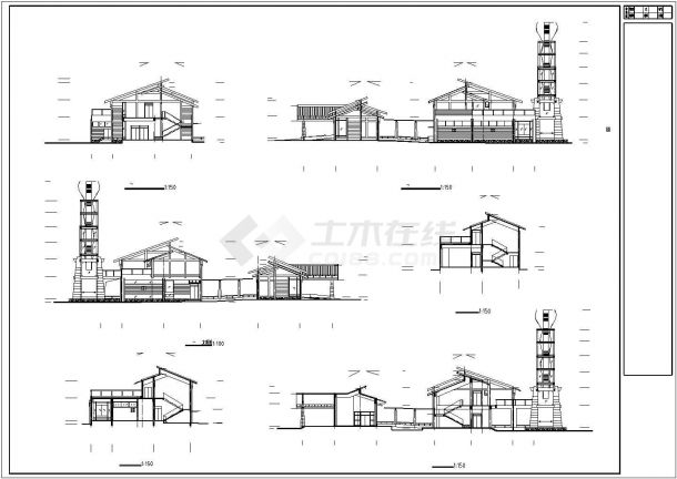 某风景度假区香洲半岛会所建筑设计方案CAD图纸-图二