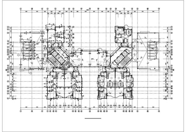 柳州市某社区33层剪力墙结构住宅楼平面设计CAD图纸（含机房水箱层）-图一