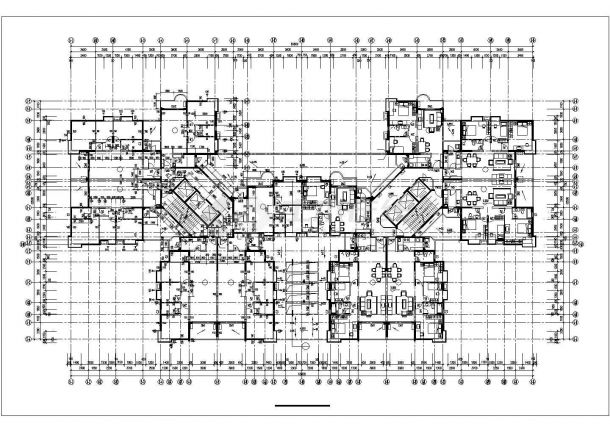 柳州市某社区33层剪力墙结构住宅楼平面设计CAD图纸（含机房水箱层）-图二