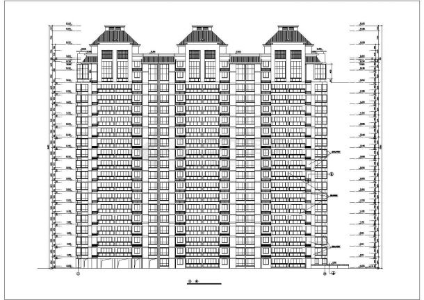 天津某小区1.4万平米20层框架结构住宅楼平立剖面设计CAD图纸-图一