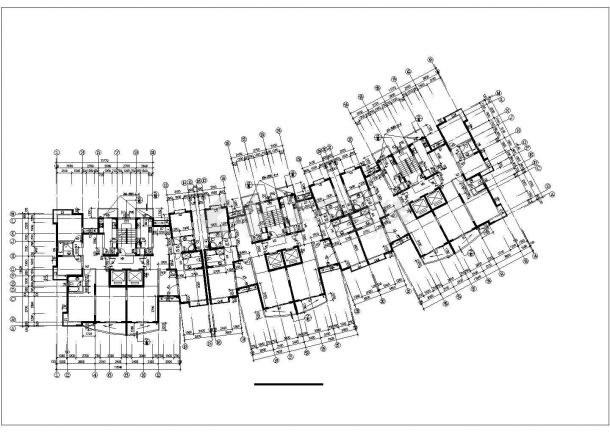 天津某小区1.4万平米20层框架结构住宅楼平立剖面设计CAD图纸-图二