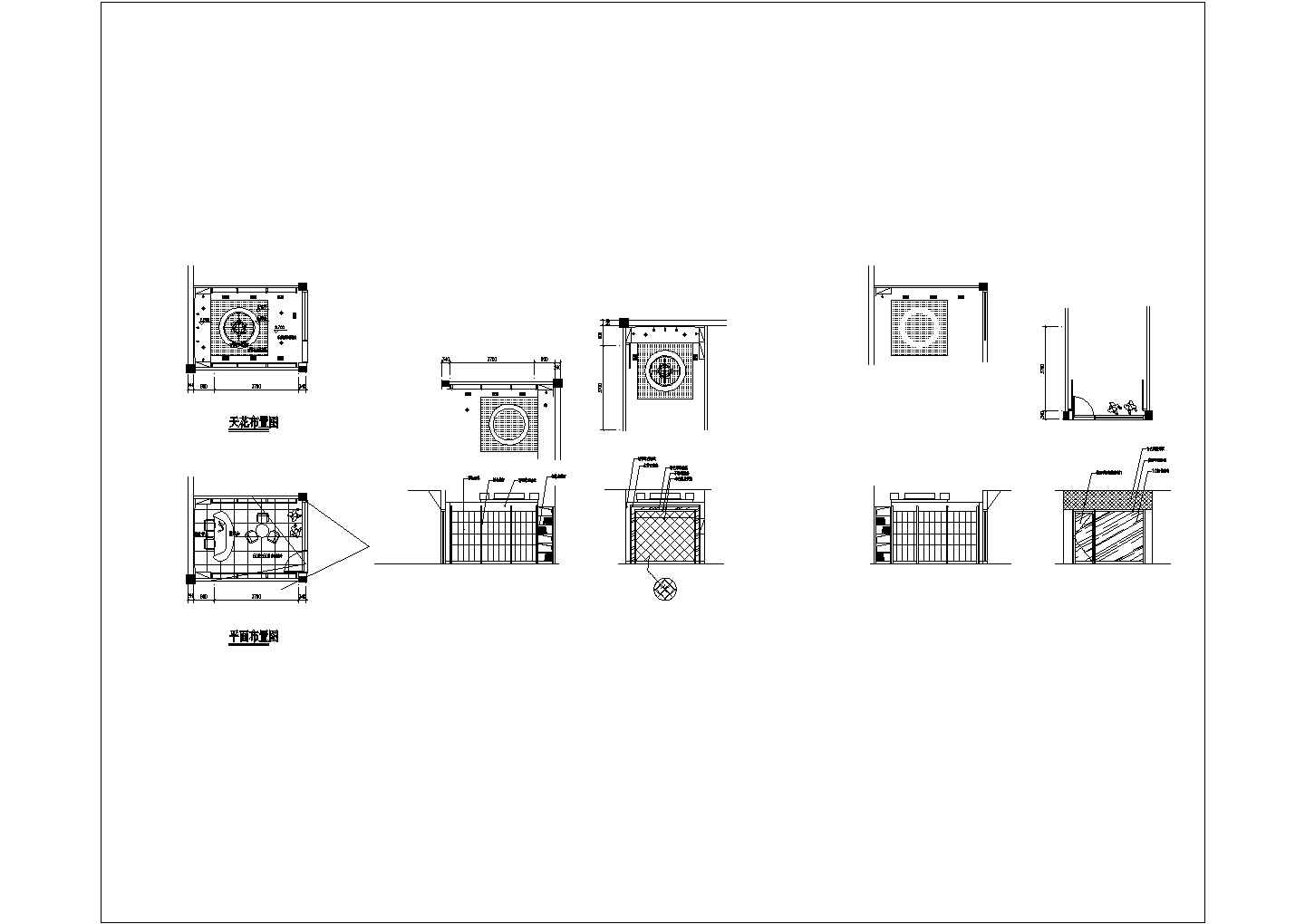 某布衣纺店面设计CAD节点完整平面构造图