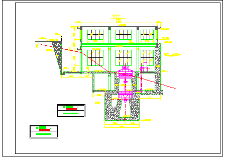 某小型水力发电站厂房cad施工设计图纸-图二